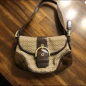 Leather Coach shoulder purse